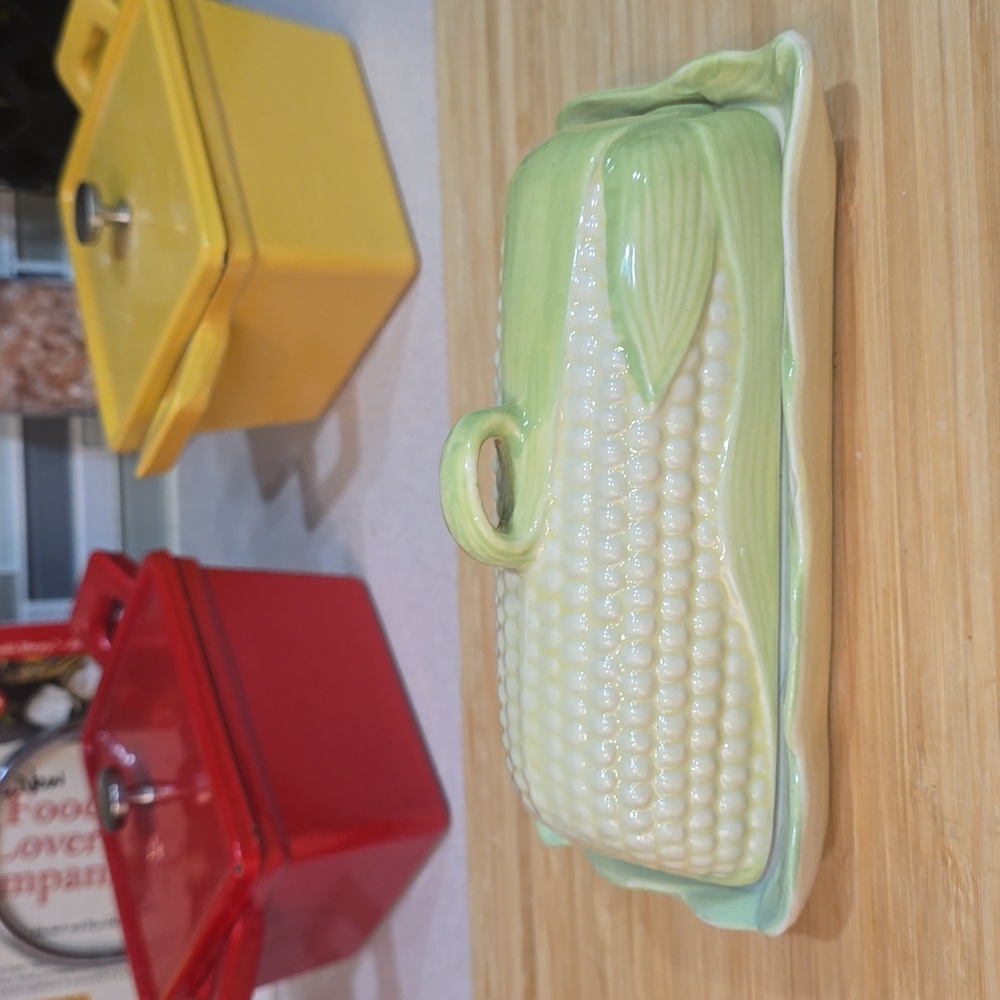 Vintage Ceramic Corn on the Cob Butter Dish - Farmhouse Kitchen Decor - Picture 13 of 13
